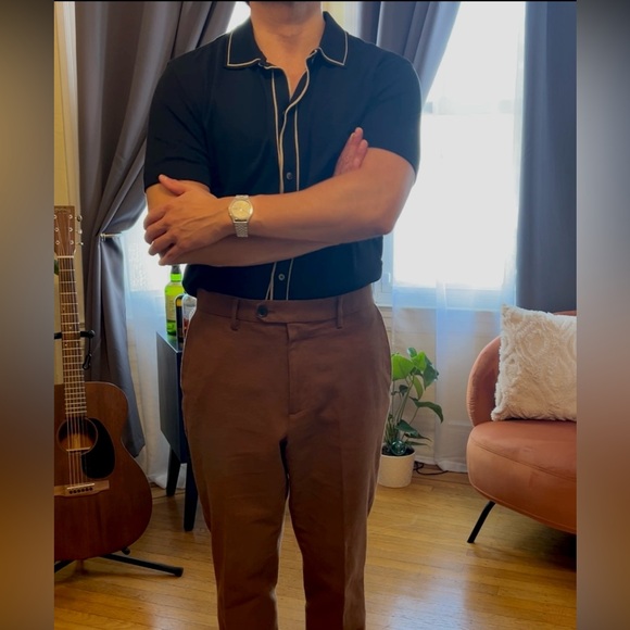 Banana Republic black full button polo with pocket - Picture 14 of 14